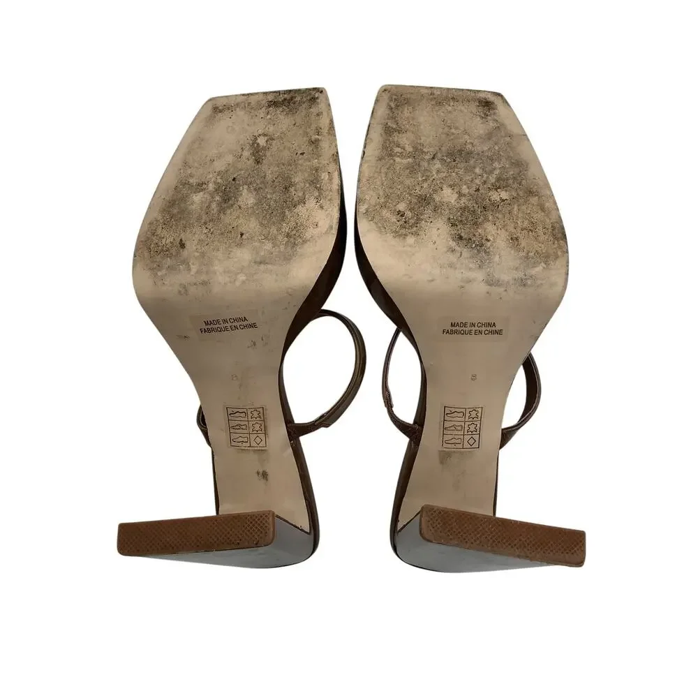 Jeffrey Campbell Glossy Tan Hustler Sandal Size 8 - Picture 6 of 6